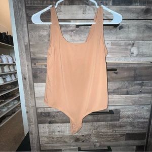 tan / brown tank slim bodysuit